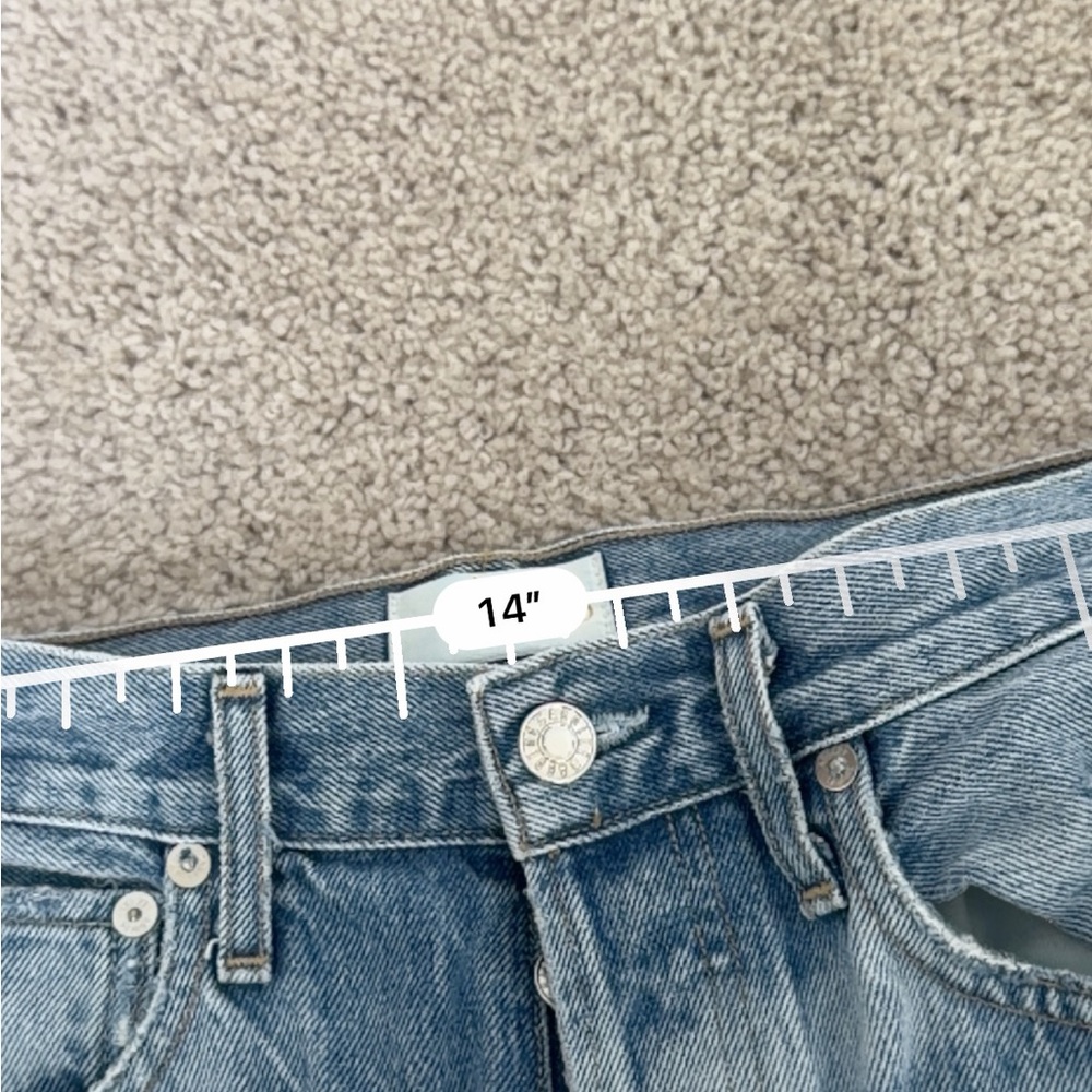 Agolde high rise straight leg distressed button fly jeans - Picture 3 of 5